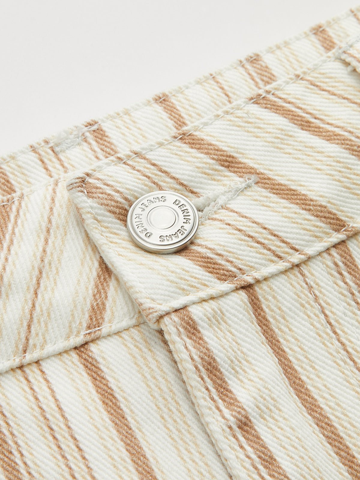 Striped Mid Waist Wide Leg Jeans