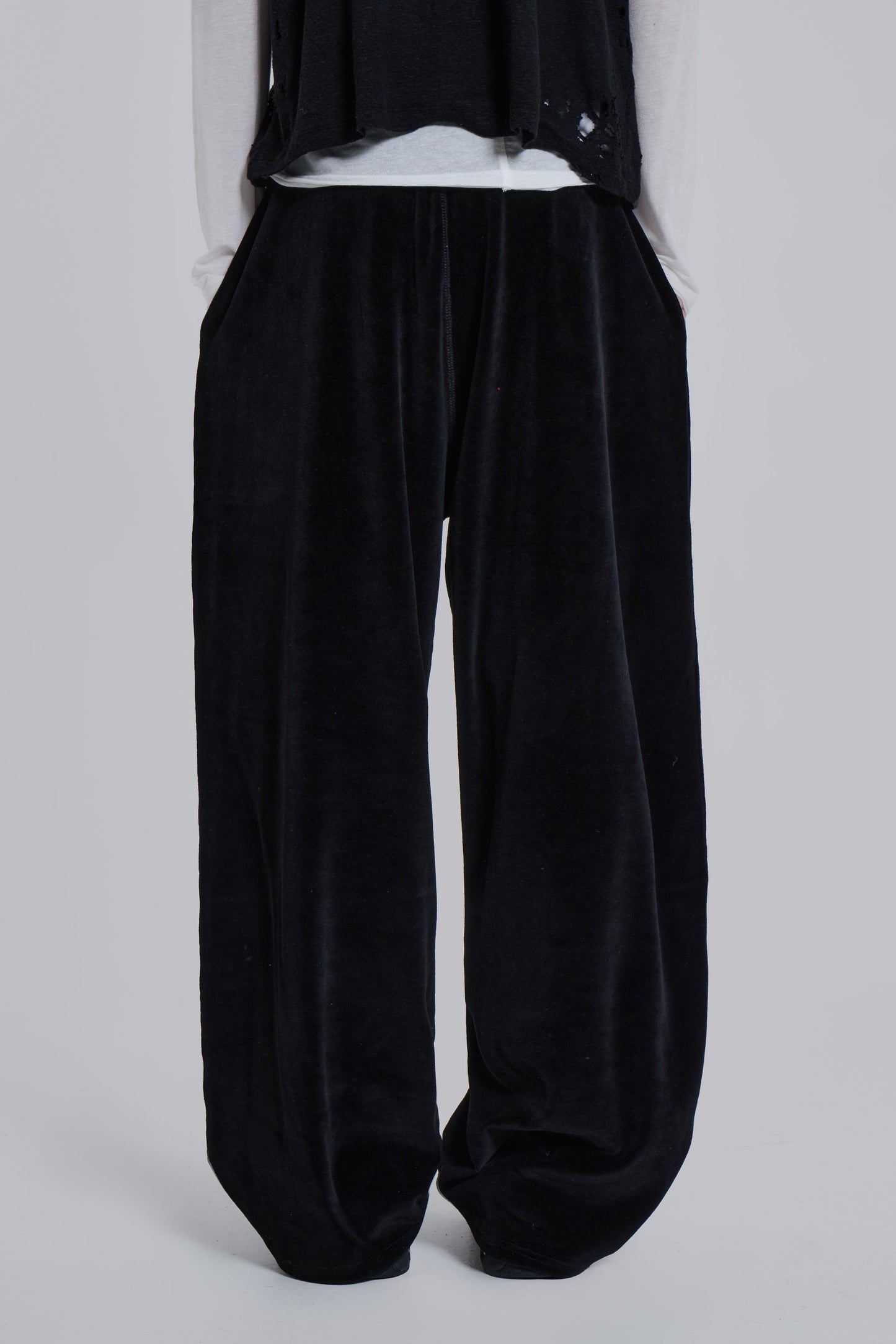 Denim Wash Velour Monster Jogger