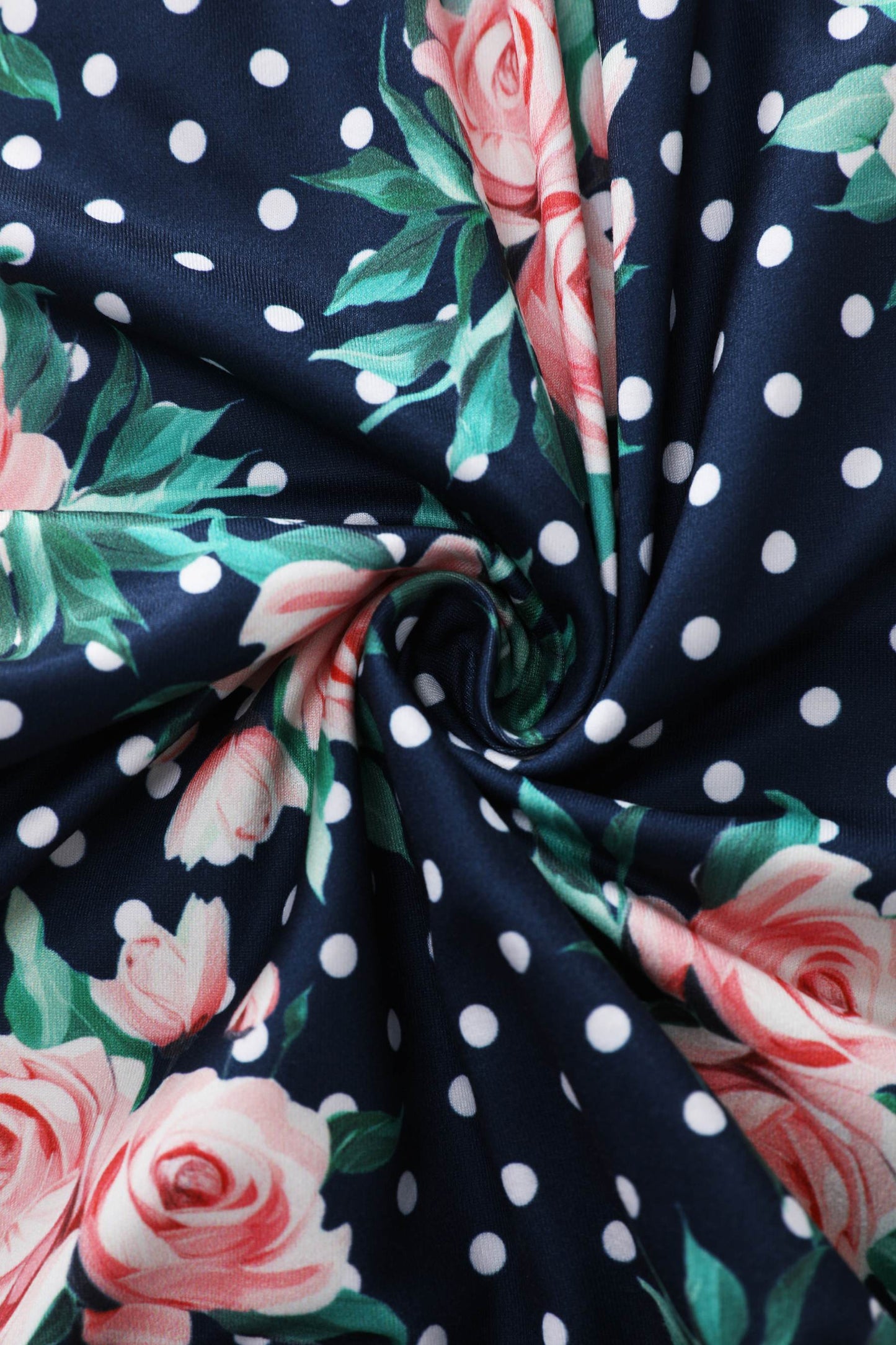 Matilda Rose & Dot Wrap Dress in Navy Blue