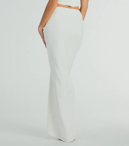 Updated Chic High Rise Slit Linen Maxi Skirt