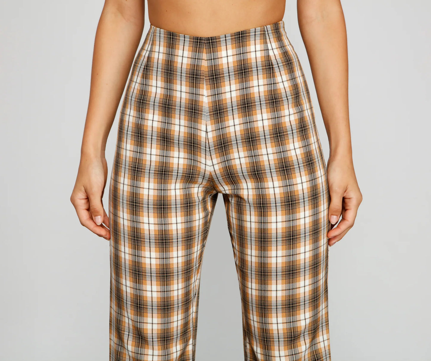 Bring The Flare Plaid Pants
