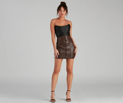 Sleek Must-Have Corset Mini Skirt