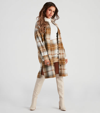Best Match Plaid Slit Mini Skirt