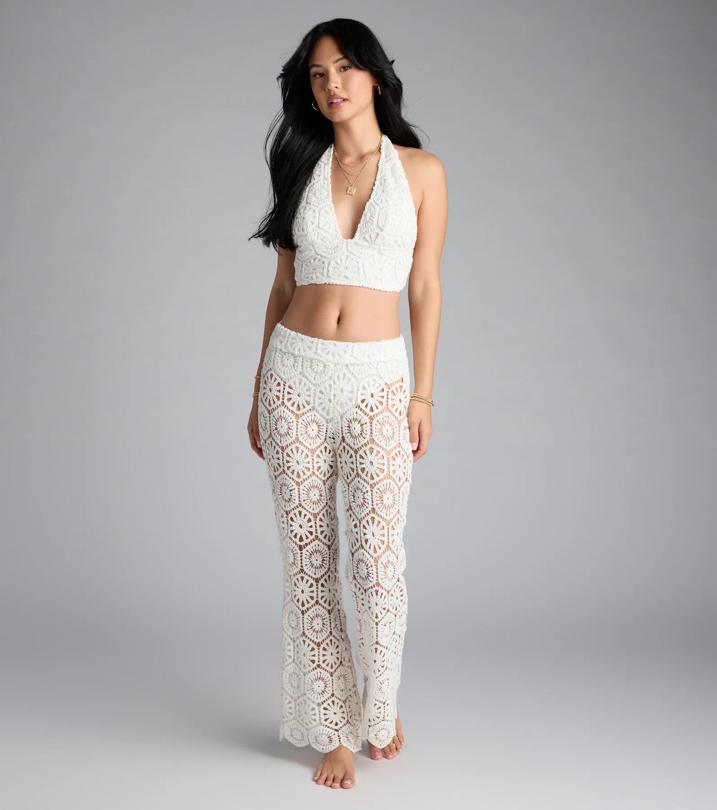 Get The Look Crochet High-Rise Pants