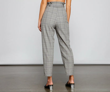 Chic Stunner High Waist Plaid Pants