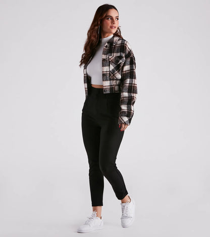 Perfectly Pleated Cuffed Trouser Pants