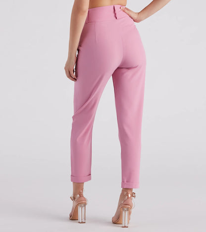 Perfectly Pleated Cuffed Trouser Pants