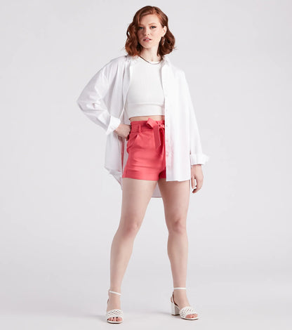 Chic And Polished Paperbag Shorts