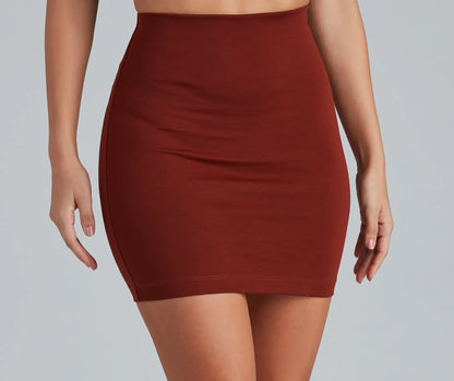 On Point In Ponte Knit High Waist Mini Skirt