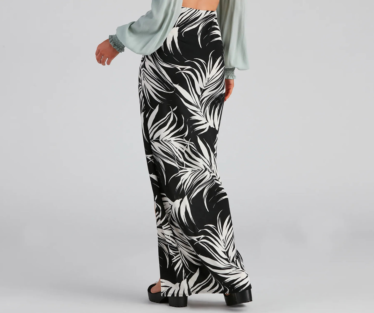Hit The Tropics High Slit Maxi Skirt