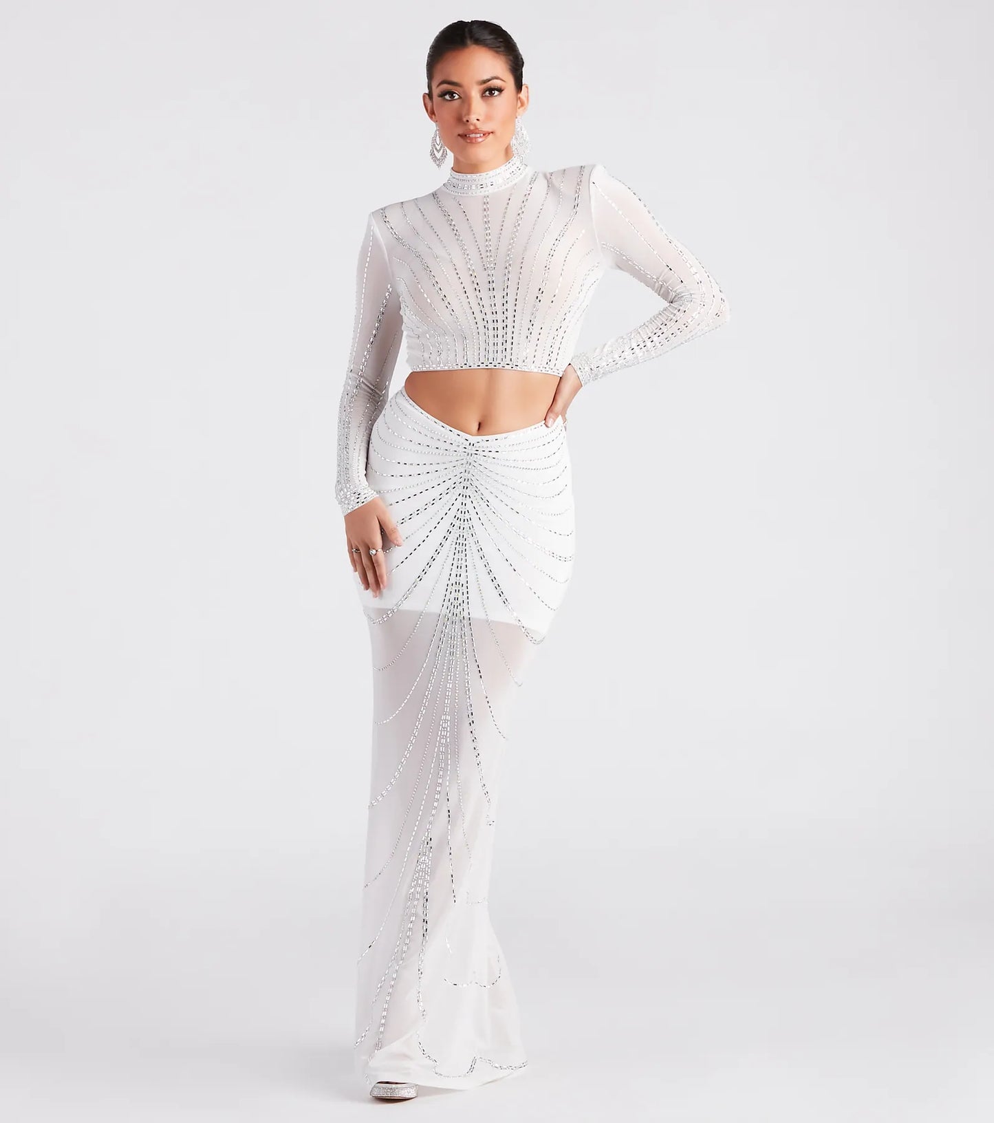 Wrapped In Rhinestone Maxi Skirt