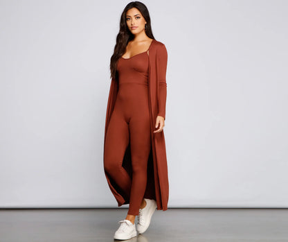 Classically Chic Brushed Knit Jumpsuit