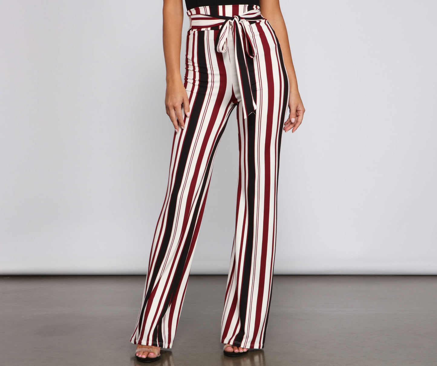 Striped And Stylish Tie-Waist Pants