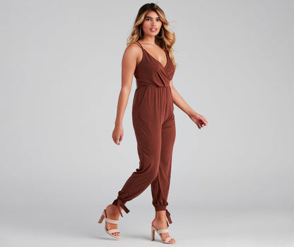 Chic Impressions Sleeveless Surplice Jumpsuit