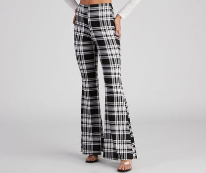 Mad About Plaid Flare Pants