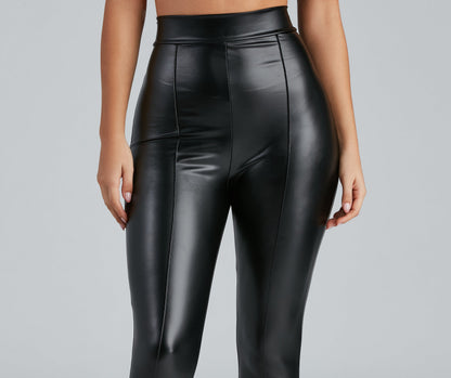 High Waist Faux Leather Leggings