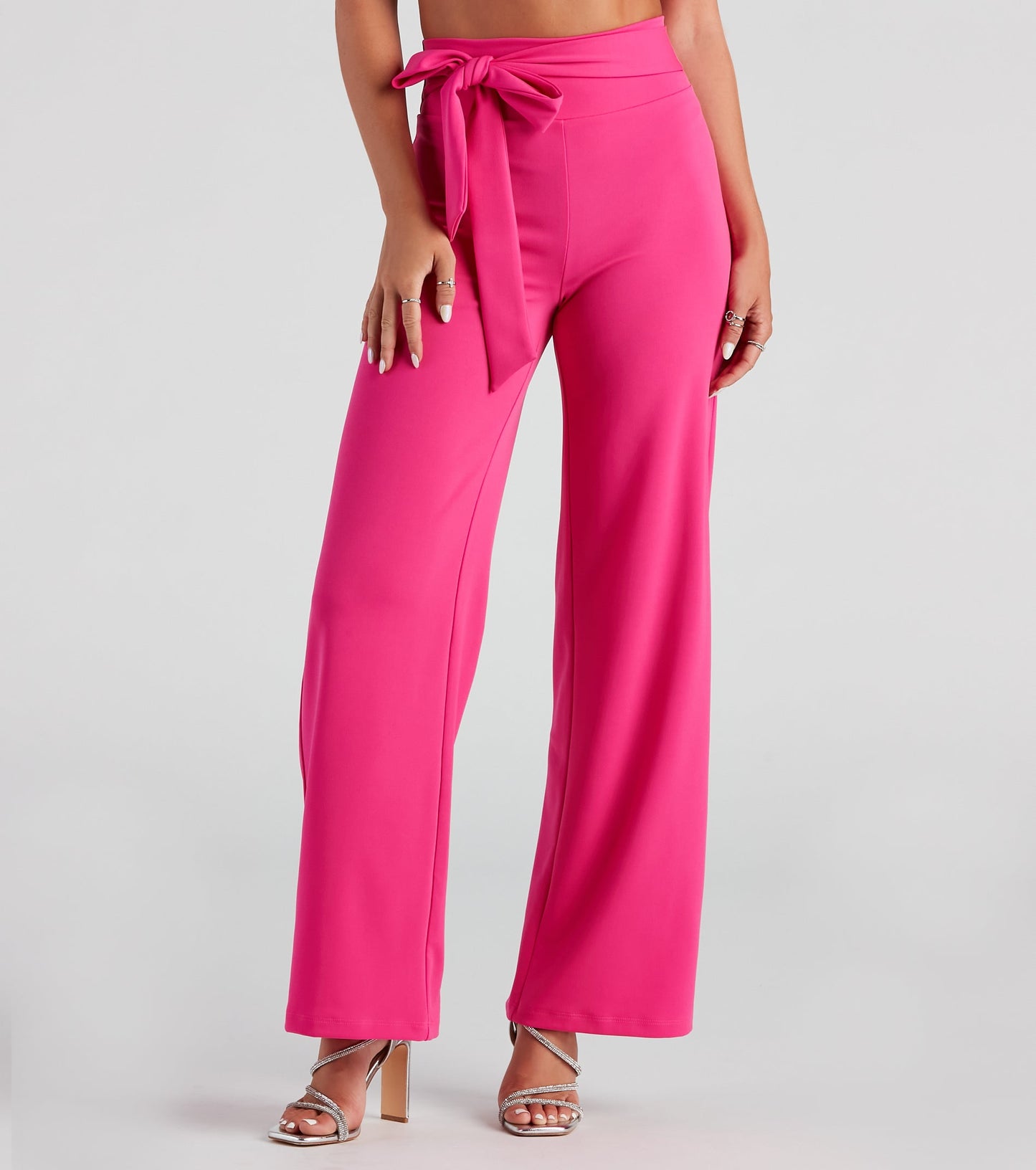 Style Game Crepe Tie Waist Pants