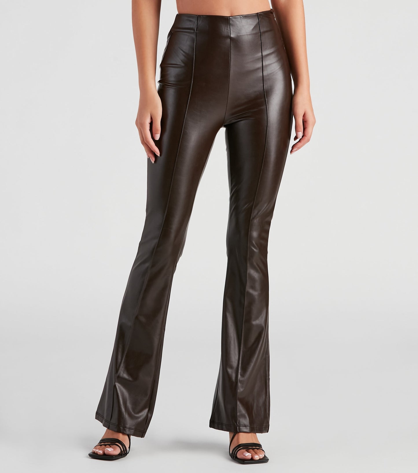 The Winner Faux Leather Flare Pants