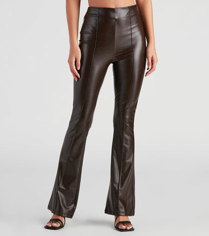 The Winner Faux Leather Flare Pants