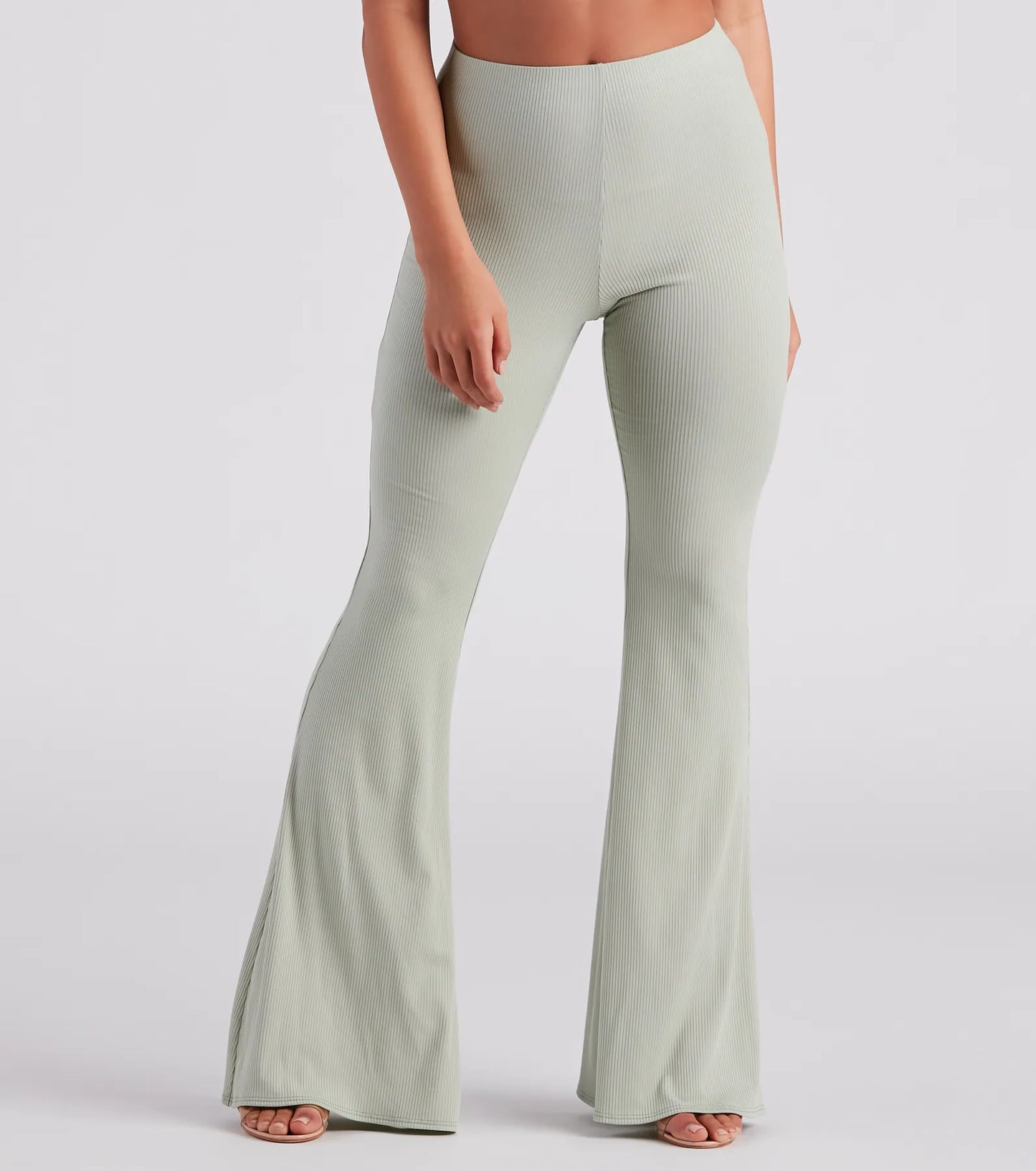 On A Flare High-Rise Knit Pants