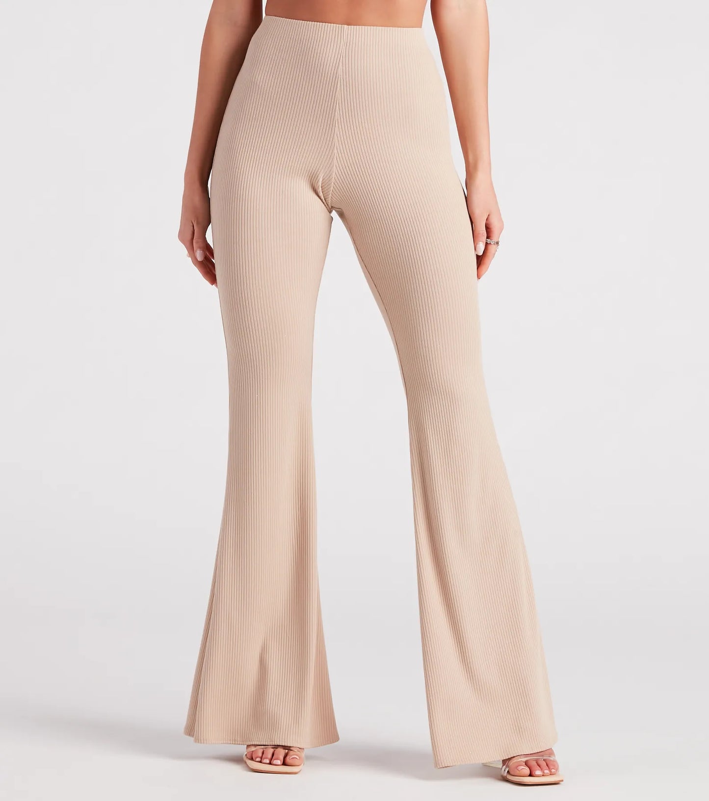 On A Flare High-Rise Knit Pants