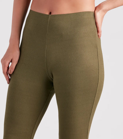 On A Flare High-Rise Knit Pants
