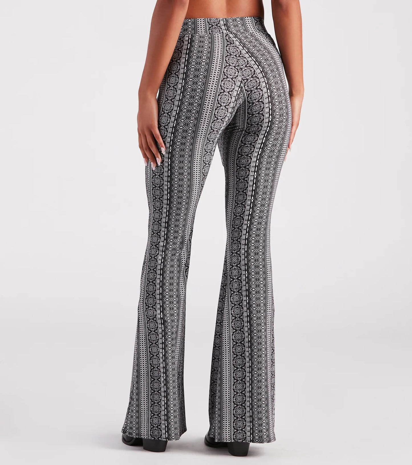 Boho Dreams Printed Cross Waist Flare Pants