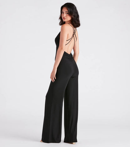 Flawless Double Take V-Neck Strappy Jumpsuit