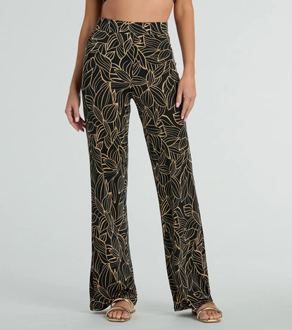 Island Sun Tropical High Rise Palazzo Pants