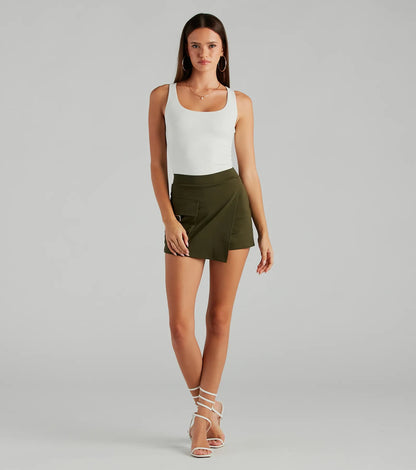 Style Notes Ponte Cargo Mini Skort