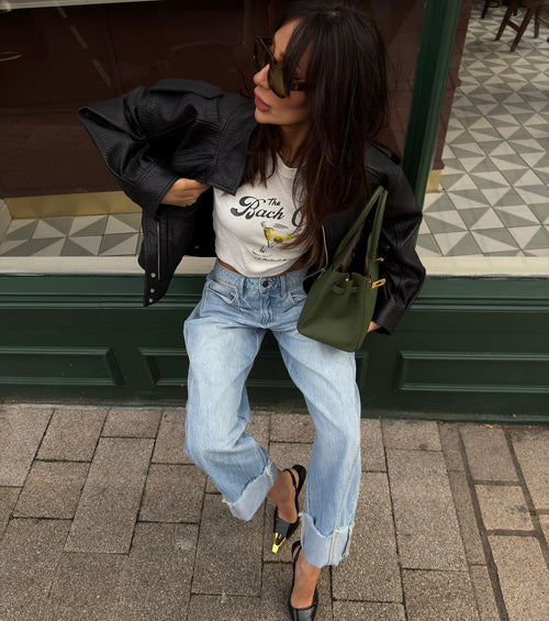 Whole Vibe Mid-Rise Barrel Denim Jeans