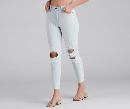 High-Rise Chic Style Skinny Jeans