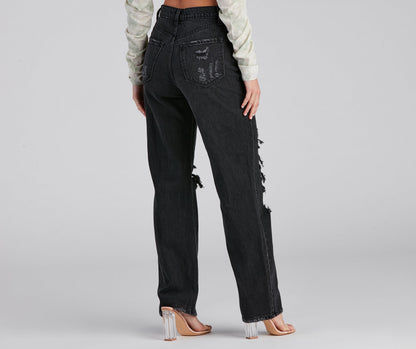 Distressed, But Well Dressed Boyfriend Jeans