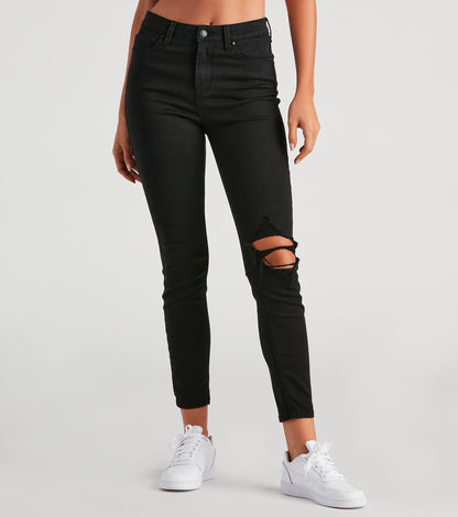 Taylor High-Rise Distressed Skinny Ankle Jeans by Windsor Denim
