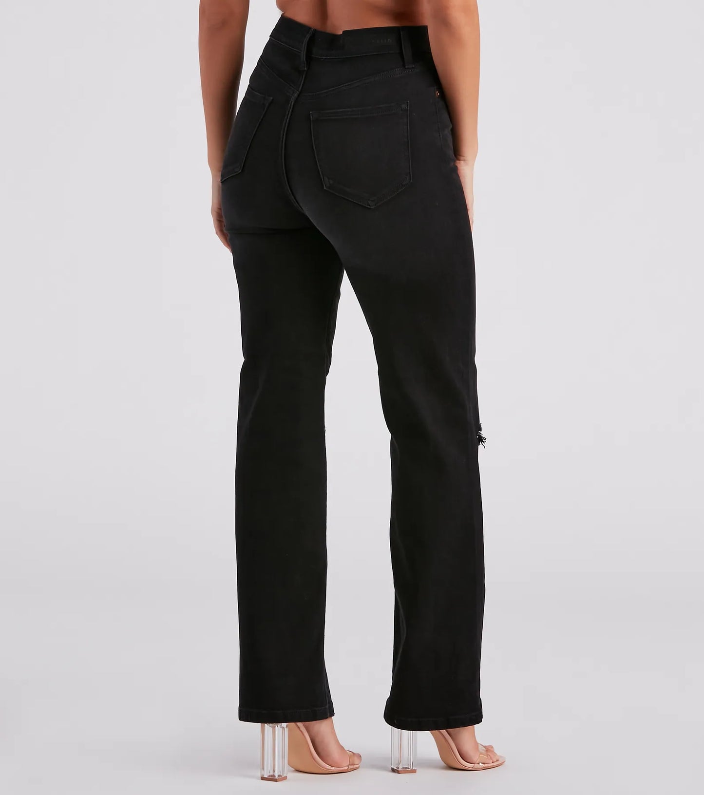 There She Goes High-Rise Slit Boyfriend Jeans