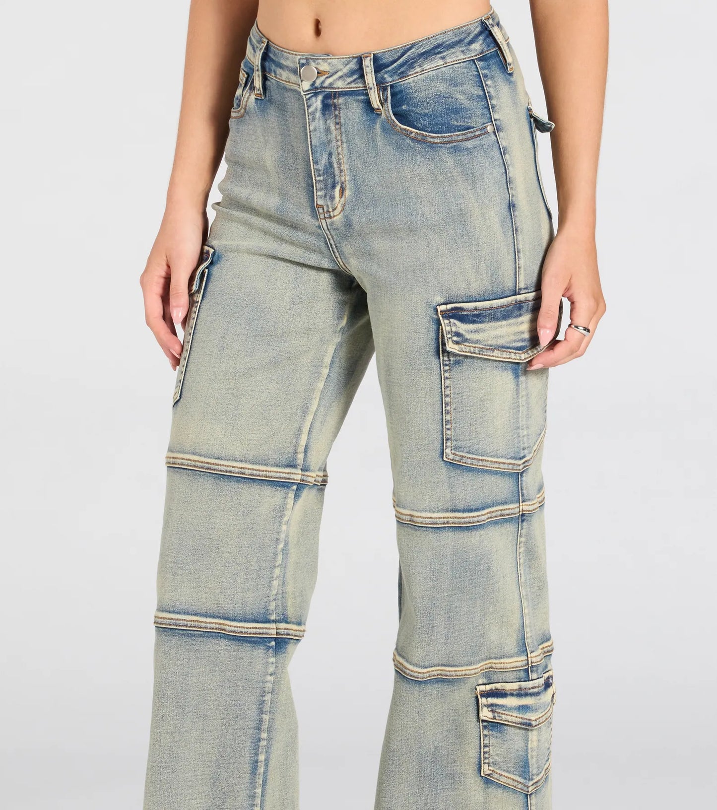 Cutie In Cargo High-Rise Denim Jeans