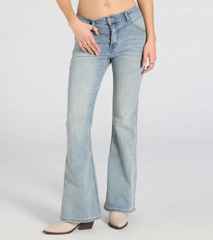 Vibe Check High-Rise Flare Denim Jeans