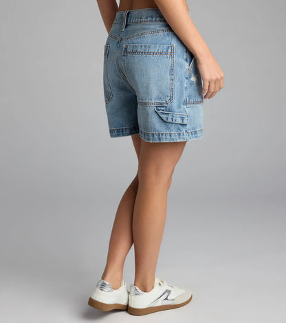 No Plans Just Vibes Denim Shorts
