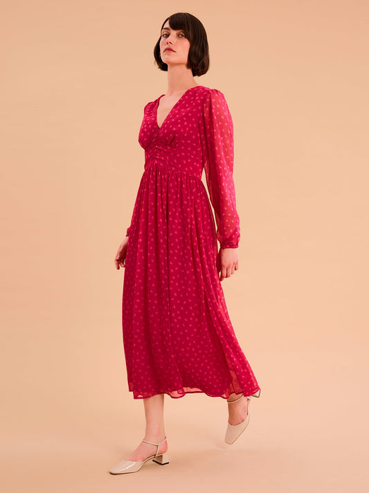 Gabriella Dress in Inverted Dash Print