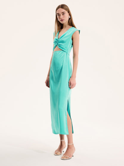Marin Twist Dress in Turquoise