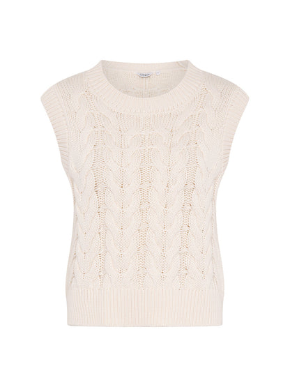 Bobbi Cable Knit Vest in Cream