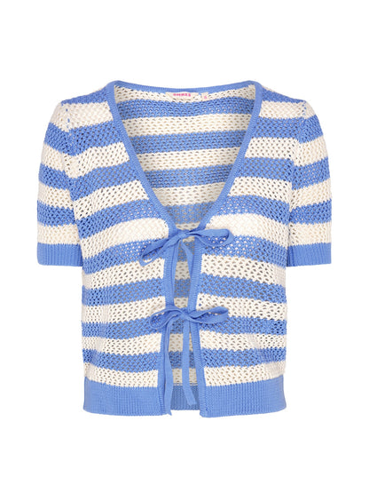 Harper Stripe Knit Top in Blue and White
