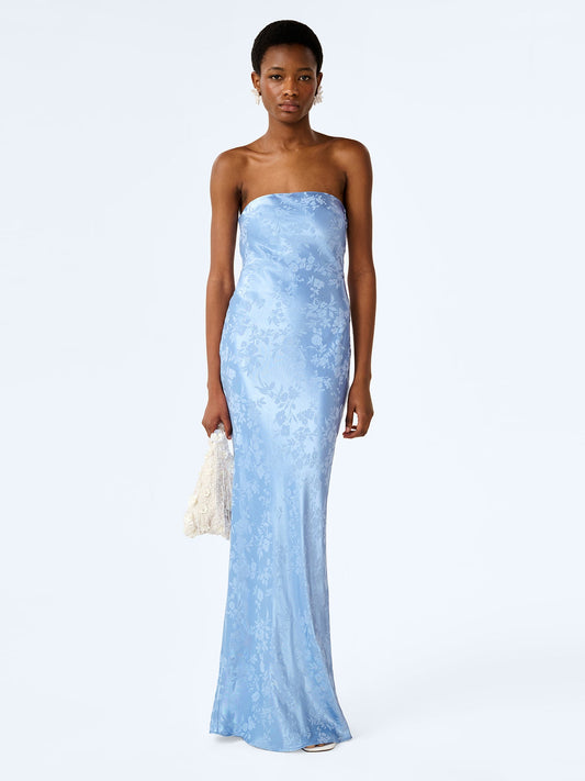 Amdra Jacquard Dress in Vista Blue
