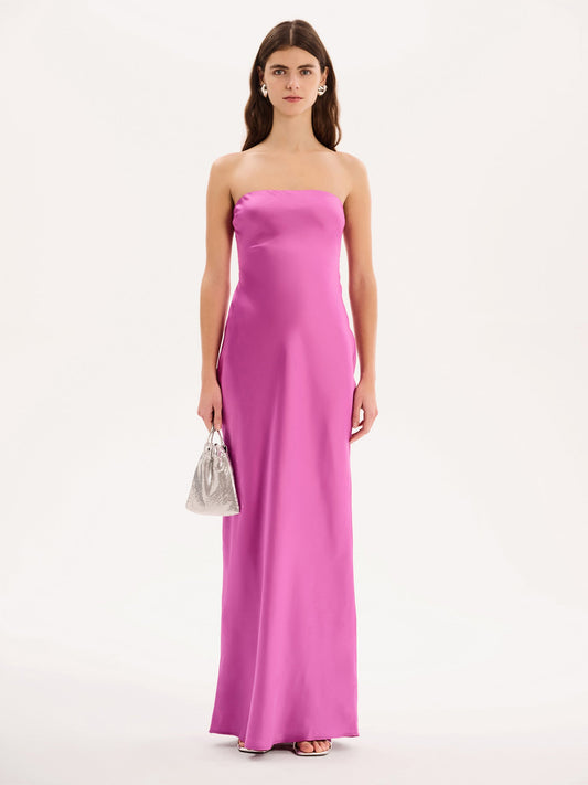 Amdra Strapless Dress in Purple