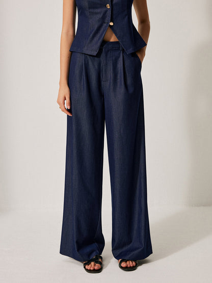 Mid-Waist Pocket Detail Pants