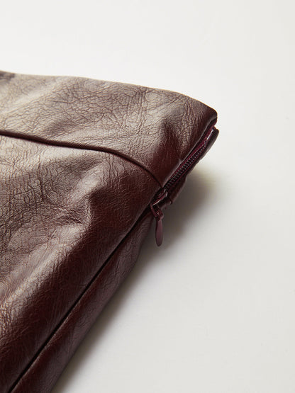 Asymmetric Metal Detail PU Leather Mini Skirt