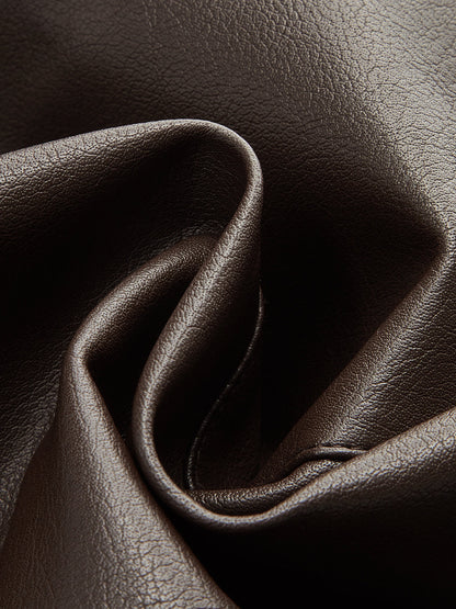 Seam Detail Faux Leather Flared Mini Skirt