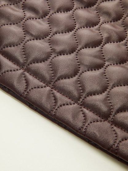 Faux Leather Quilted Mini Skirt