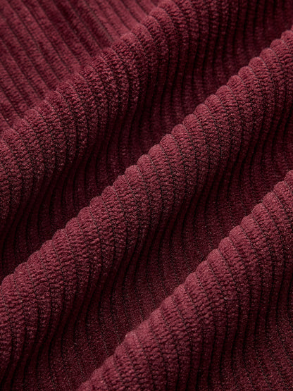 Pleated Cotton Corduroy Wide Leg Pants