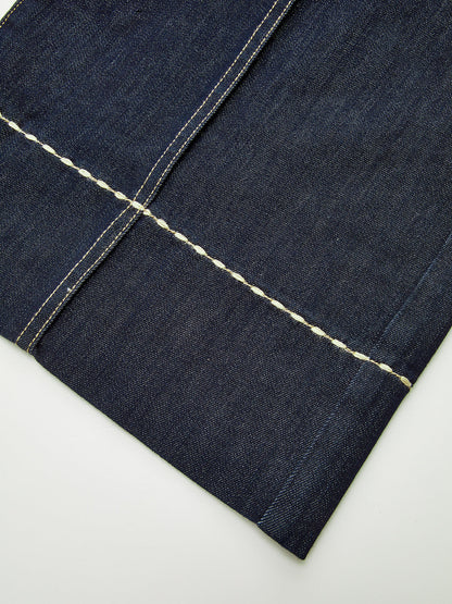High-Waist Button Wide-Leg Denim Pants